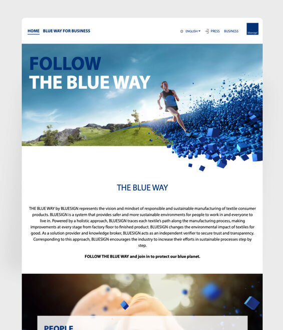 Bluesign - Webseite Ipad