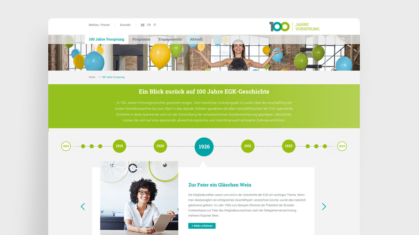 EGK - Webseite Jubiläum
