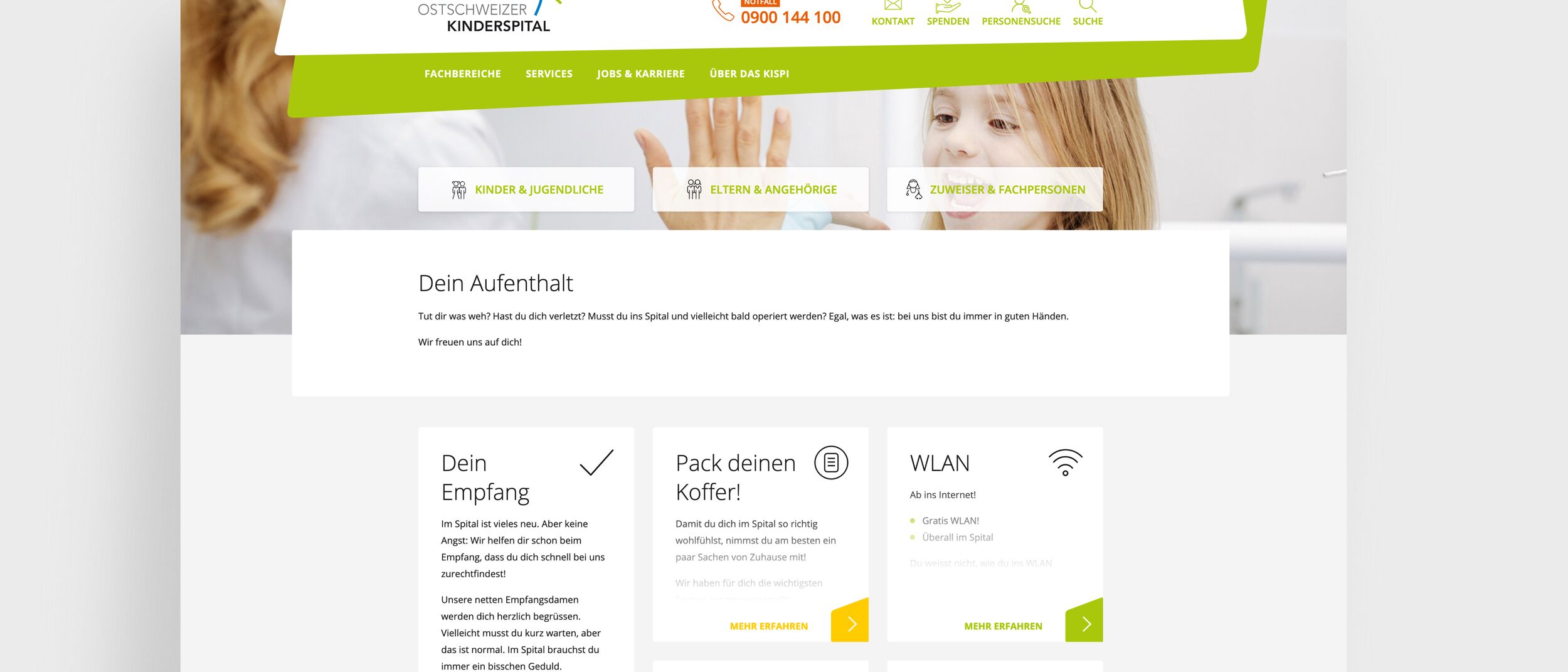 Ostschweizer Kinderspital - Webseite