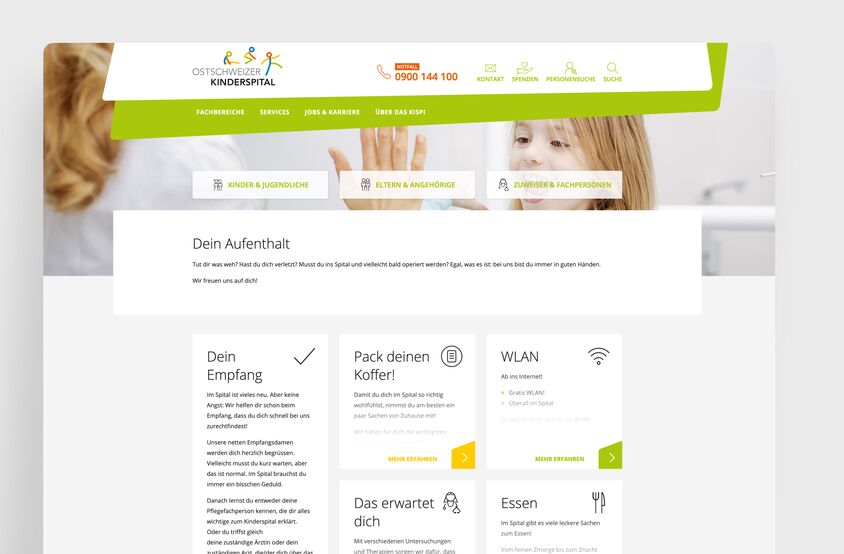 Ostschweizer Kinderspital - Webseite