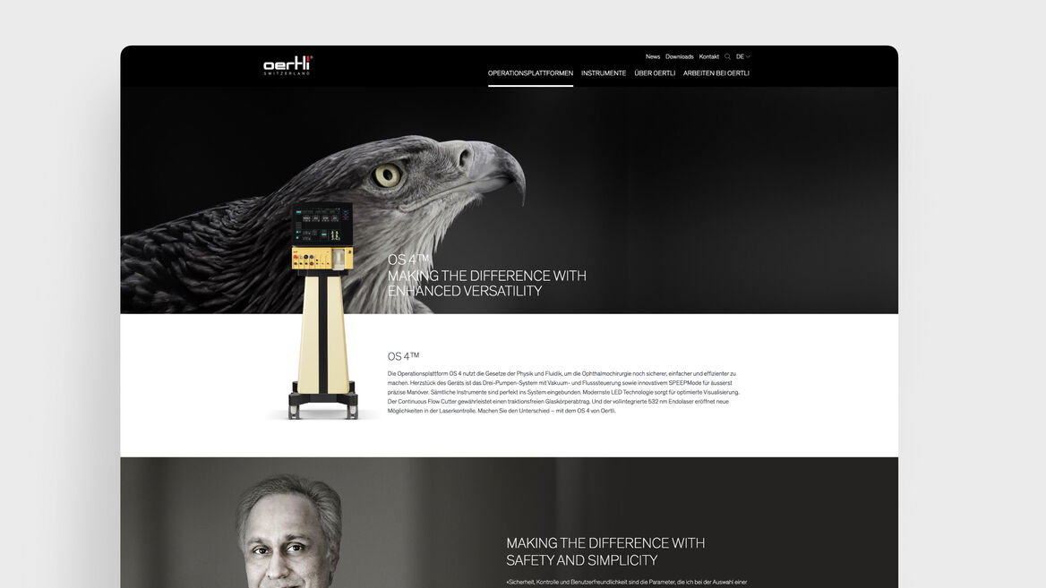 Oertli - Webseite