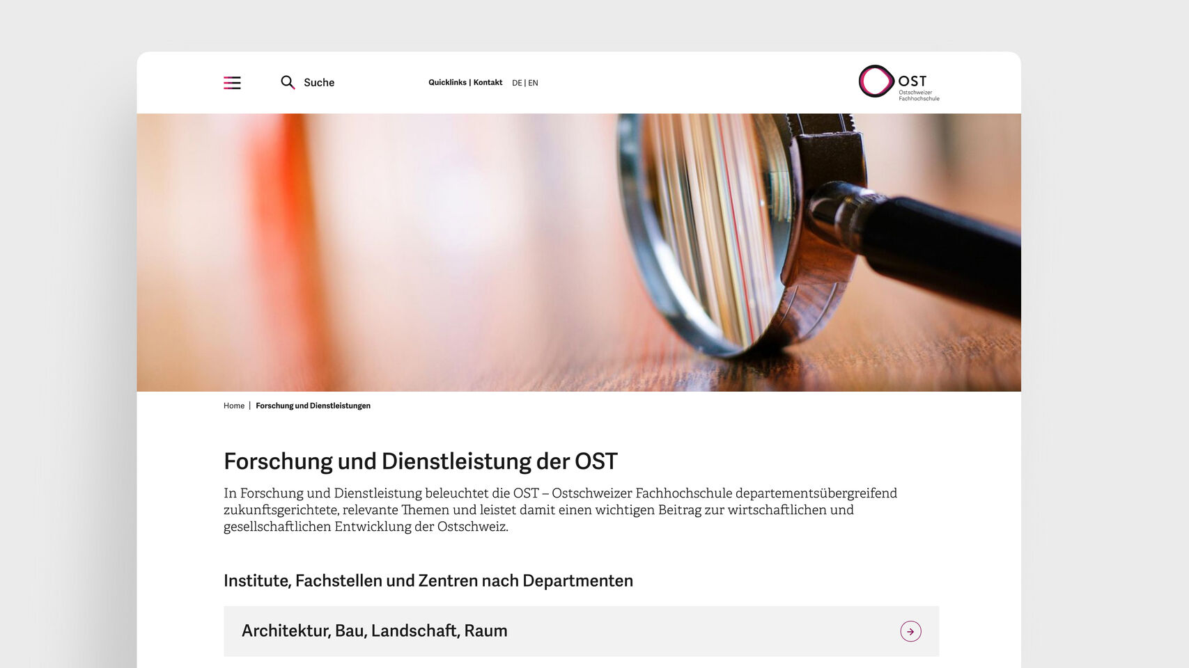 «OST – Forschung und Dienstleistungen im Web»