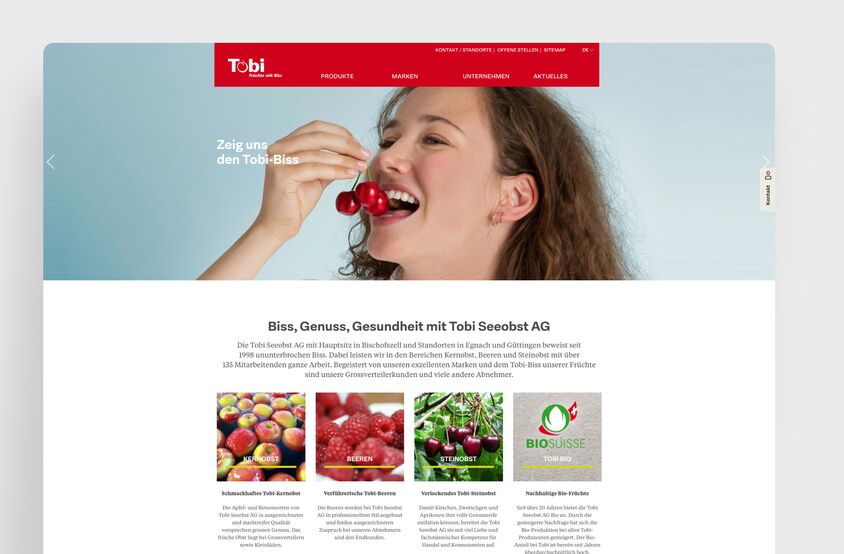 Tobi Früchte - Webseite
